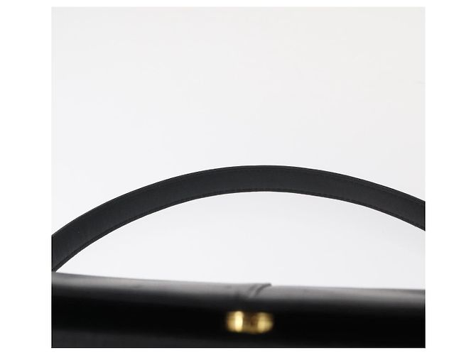 Borsa a mano in pelle nera e oro BURBERRY Auth ep12272 Nero D'oro - vista 8