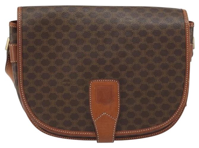 Céline Borsa a spalla in tela Macadam CELINE in pelle PVC marrone oro Auth ep12229 D'oro - vista 13