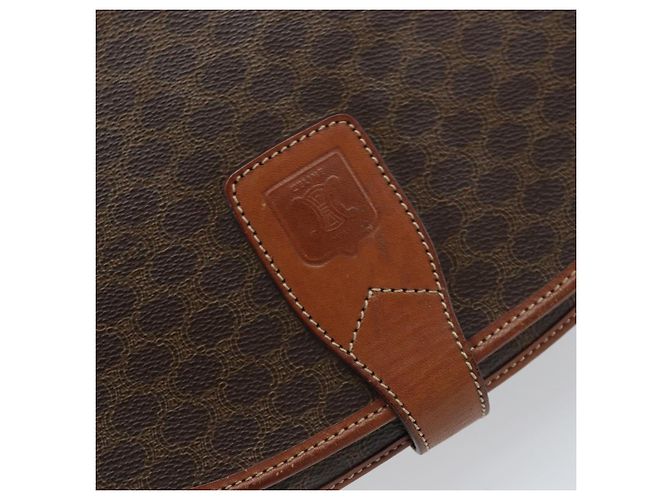 Céline Borsa a spalla in tela Macadam CELINE in pelle PVC marrone oro Auth ep12229 D'oro - vista 18