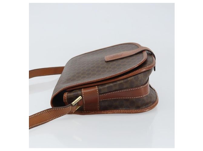 Céline Borsa a spalla in tela Macadam CELINE in pelle PVC marrone oro Auth ep12229 D'oro - vista 4