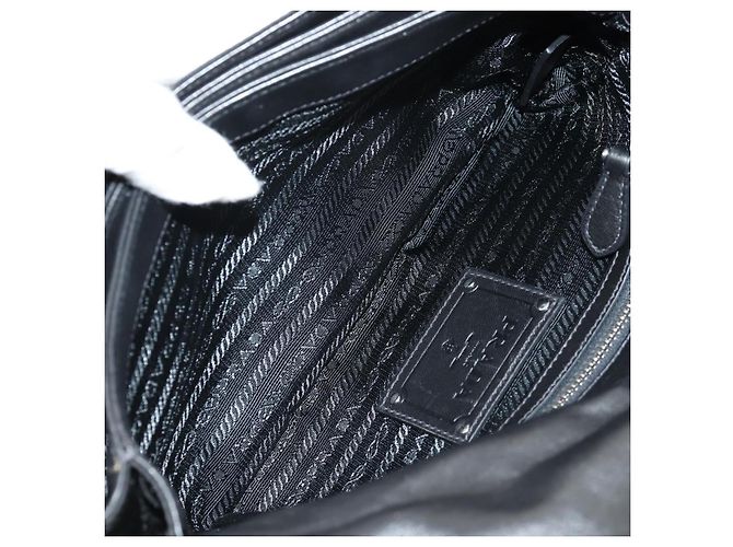 PRADA Borsa a Mano con Volant in Nylon 2 in 1 Argento Nero Auth am10099V - vista 10