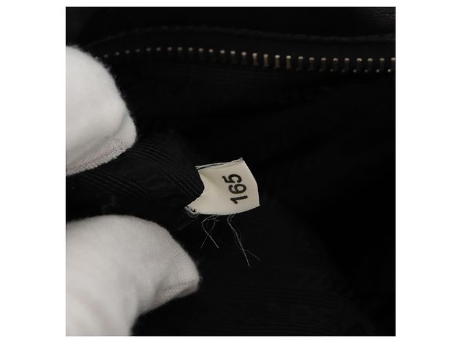 PRADA Borsa a Mano con Volant in Nylon 2 in 1 Argento Nero Auth am10099V - vista 11