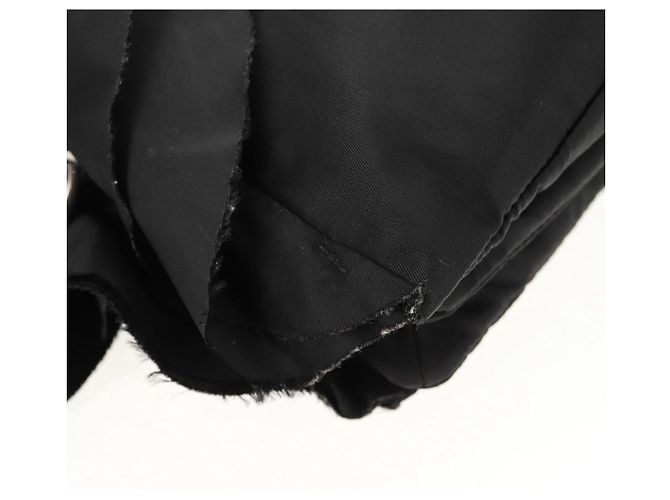 PRADA Borsa a Mano con Volant in Nylon 2 in 1 Argento Nero Auth am10099V - vista 16
