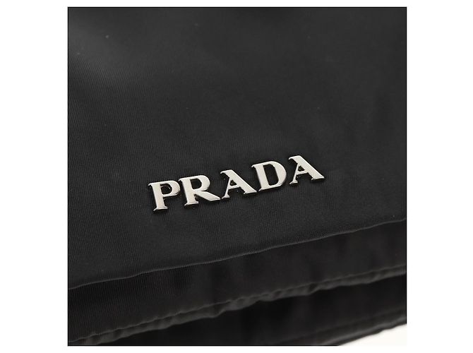 PRADA Borsa a Mano con Volant in Nylon 2 in 1 Argento Nero Auth am10099V - vista 18