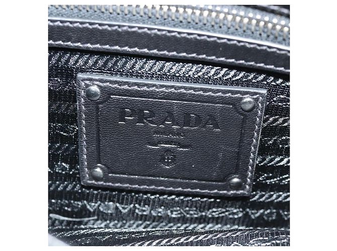 PRADA Borsa a Mano con Volant in Nylon 2 in 1 Argento Nero Auth am10099V - vista 19