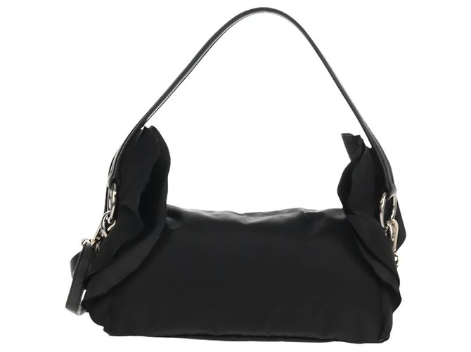 PRADA Borsa a Mano con Volant in Nylon 2 in 1 Argento Nero Auth am10099V - vista 2