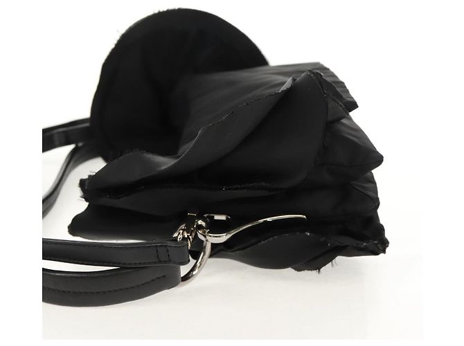 PRADA Borsa a Mano con Volant in Nylon 2 in 1 Argento Nero Auth am10099V - vista 3