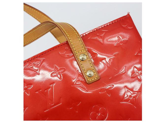 LOUIS VUITTON Monogram Vernis Reade MM Borsa a Mano Rossa M91086 LV Auth ep12299 Rosso - vista 10