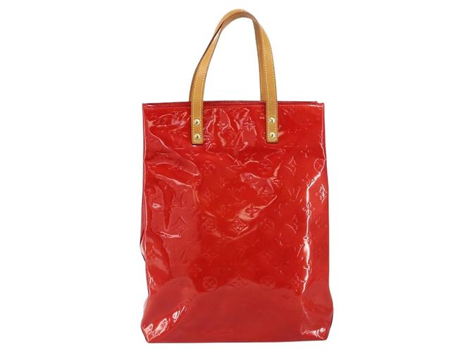 LOUIS VUITTON Monogram Vernis Reade MM Borsa a Mano Rossa M91086 LV Auth ep12299 Rosso - vista 13