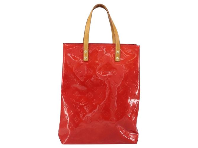 LOUIS VUITTON Monogram Vernis Reade MM Borsa a Mano Rossa M91086 LV Auth ep12299 Rosso - vista 2