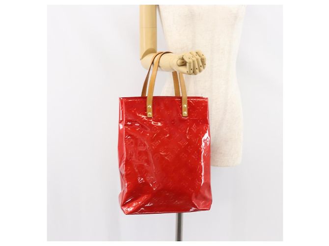 LOUIS VUITTON Monogram Vernis Reade MM Borsa a Mano Rossa M91086 LV Auth ep12299 Rosso - vista 22
