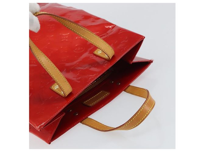LOUIS VUITTON Monogram Vernis Reade MM Borsa a Mano Rossa M91086 LV Auth ep12299 Rosso - vista 6