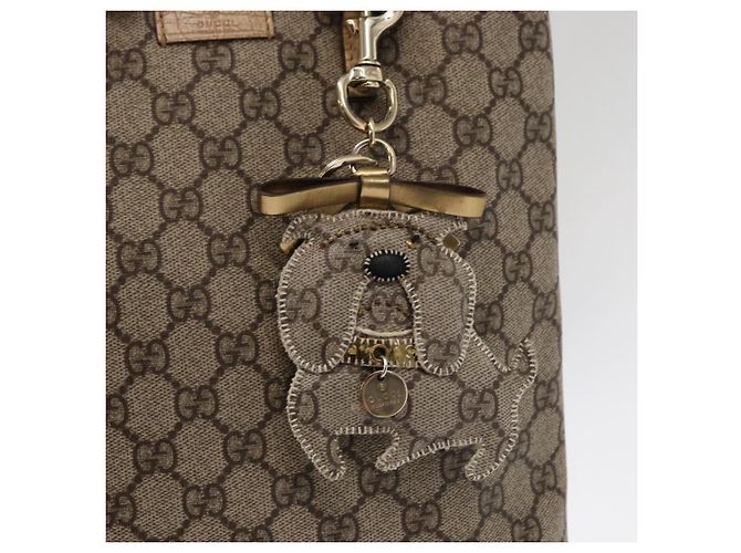 Borsa a mano GG Supreme in PVC beige e argento di GUCCI 117551 Auth gh1449 - vista 17