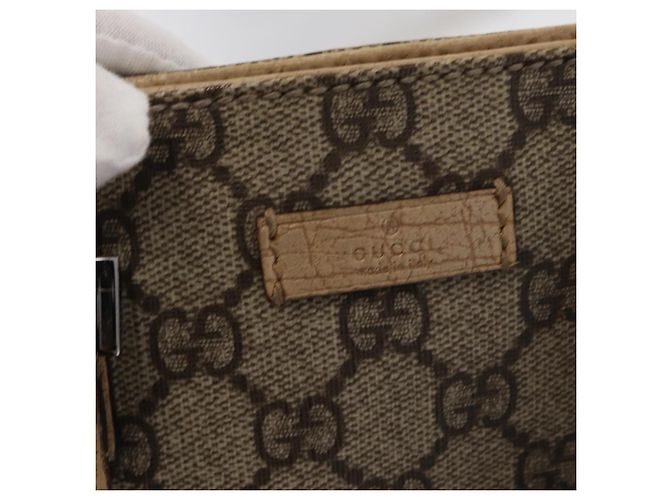 Borsa a mano GG Supreme in PVC beige e argento di GUCCI 117551 Auth gh1449 - vista 18