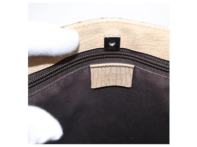 Borsa a mano GG Supreme in PVC beige e argento di GUCCI 117551 Auth gh1449 - vista 19