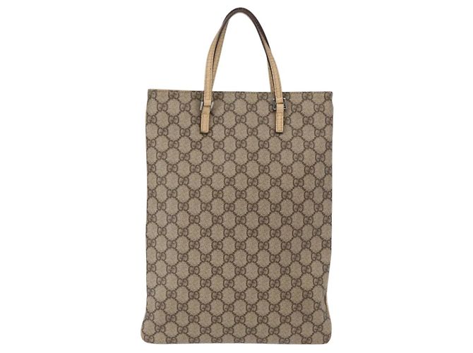 Borsa a mano GG Supreme in PVC beige e argento di GUCCI 117551 Auth gh1449 - vista 2