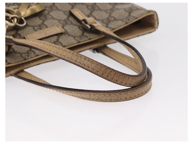 Borsa a mano GG Supreme in PVC beige e argento di GUCCI 117551 Auth gh1449 - vista 8