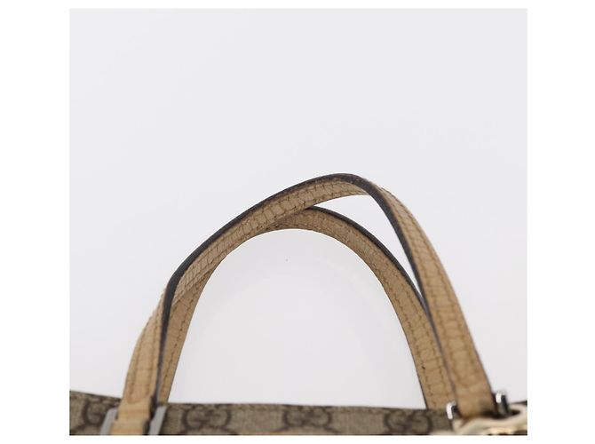 Borsa a mano GG Supreme in PVC beige e argento di GUCCI 117551 Auth gh1449 - vista 9