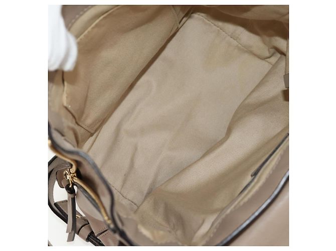 Chloé Chloe Fay Backpack Suede Leather 2way Beige Gold Auth BA8868 Golden - view 11
