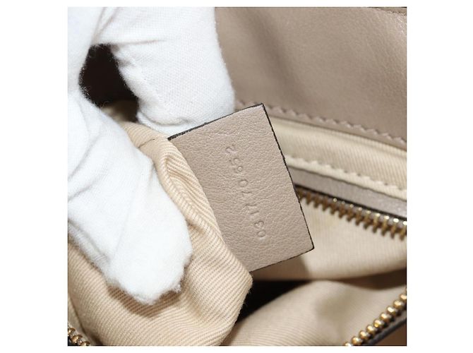 Chloé Chloe Fay Backpack Suede Leather 2way Beige Gold Auth BA8868 Golden - view 12