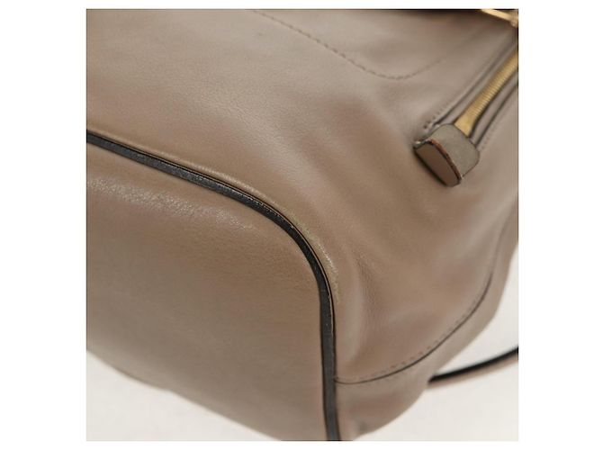 Chloé Chloe Fay Backpack Suede Leather 2way Beige Gold Auth BA8868 Golden - view 16
