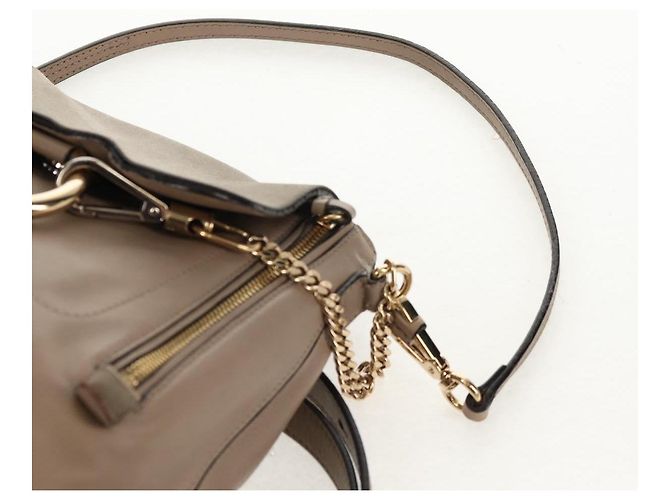 Chloé Chloe Fay Backpack Suede Leather 2way Beige Gold Auth BA8868 Golden - view 20