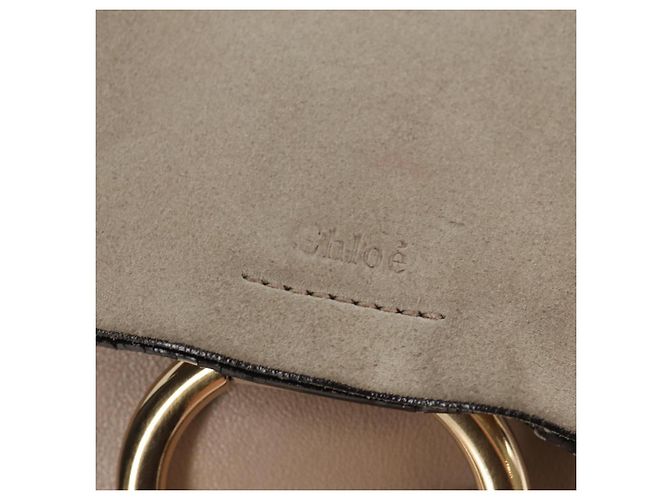 Chloé Chloe Fay Backpack Suede Leather 2way Beige Gold Auth BA8868 Golden - view 21