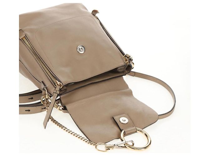 Chloé Chloe Fay Backpack Suede Leather 2way Beige Gold Auth BA8868 Golden - view 22