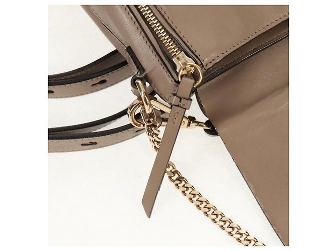 Chloé Chloe Fay Backpack Suede Leather 2way Beige Gold Auth BA8868 Golden - view 23
