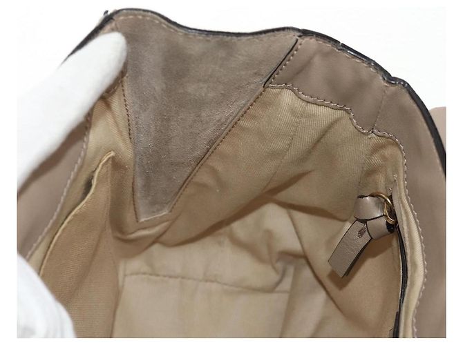 Chloé Chloe Fay Backpack Suede Leather 2way Beige Gold Auth BA8868 Golden - view 26