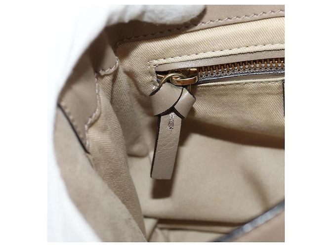 Chloé Chloe Fay Backpack Suede Leather 2way Beige Gold Auth BA8868 Golden - view 28