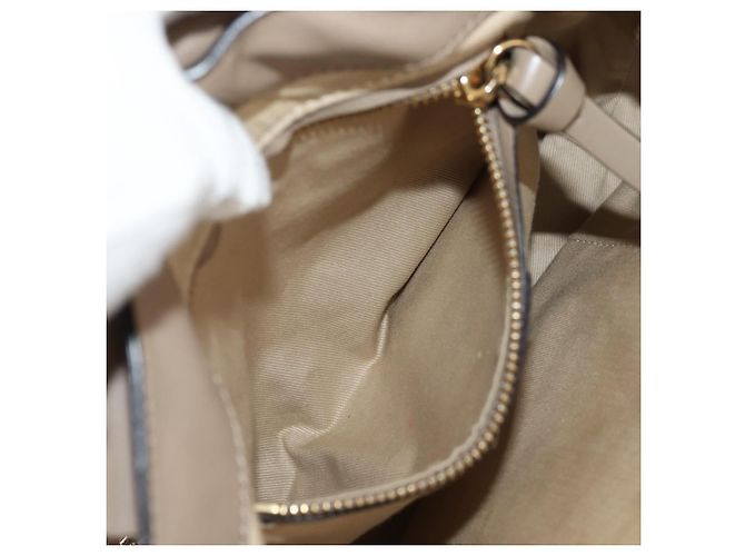 Chloé Chloe Fay Backpack Suede Leather 2way Beige Gold Auth BA8868 Golden - view 29