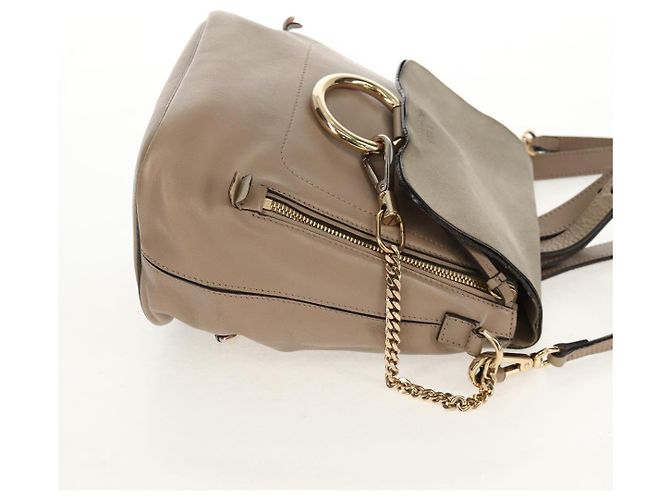 Chloé Chloe Fay Backpack Suede Leather 2way Beige Gold Auth BA8868 Golden - view 5