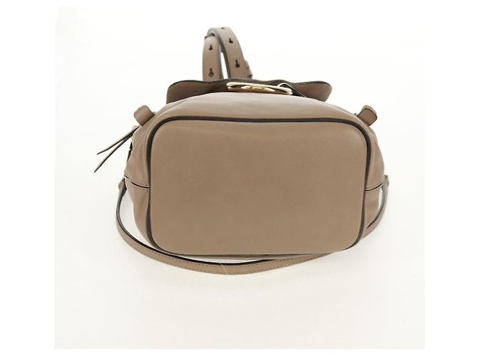 Chloé Chloe Fay Backpack Suede Leather 2way Beige Gold Auth BA8868 Golden - view 6