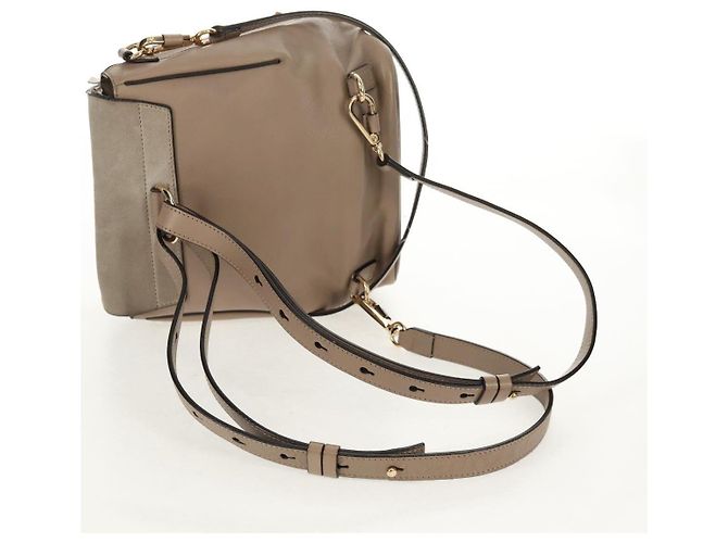 Chloé Chloe Fay Backpack Suede Leather 2way Beige Gold Auth BA8868 Golden - view 8