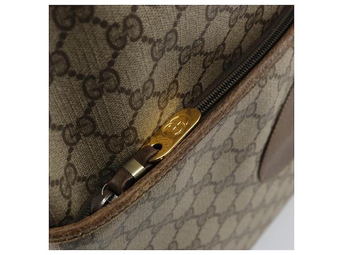 Borsa Gucci GG Supreme Web Sherry Line in PVC Beige Rosso 002 983 0054 Auth ep12384 - vista 18