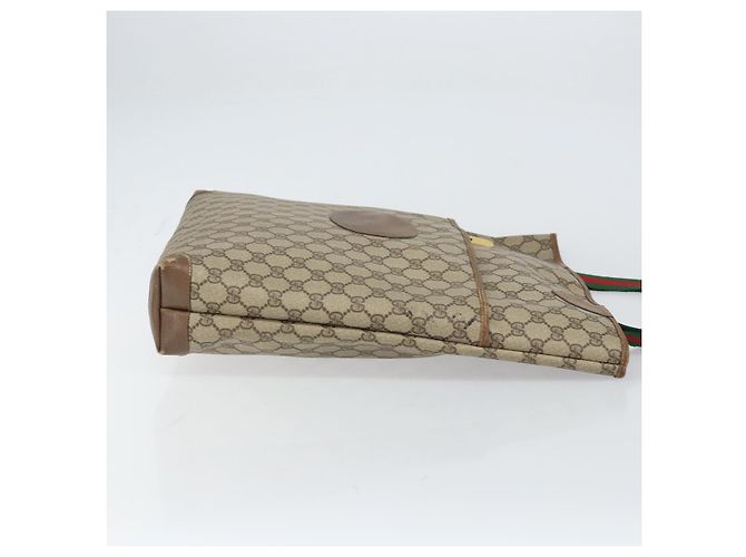Borsa Gucci GG Supreme Web Sherry Line in PVC Beige Rosso 002 983 0054 Auth ep12384 - vista 3