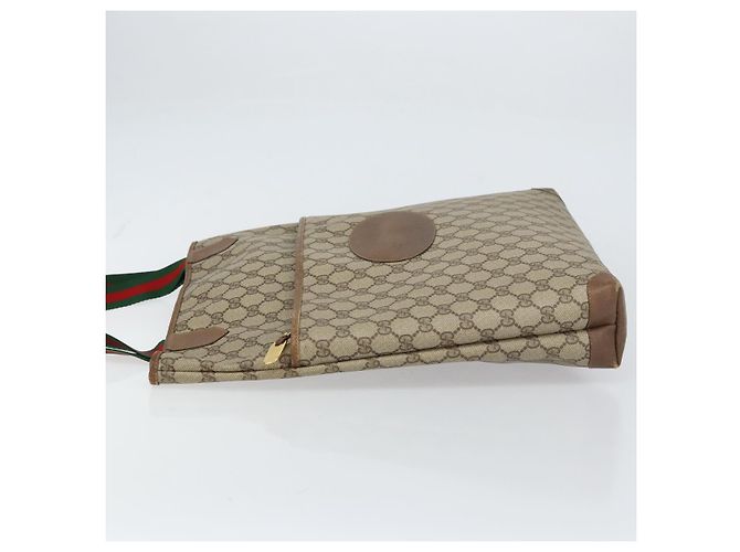 Borsa Gucci GG Supreme Web Sherry Line in PVC Beige Rosso 002 983 0054 Auth ep12384 - vista 4