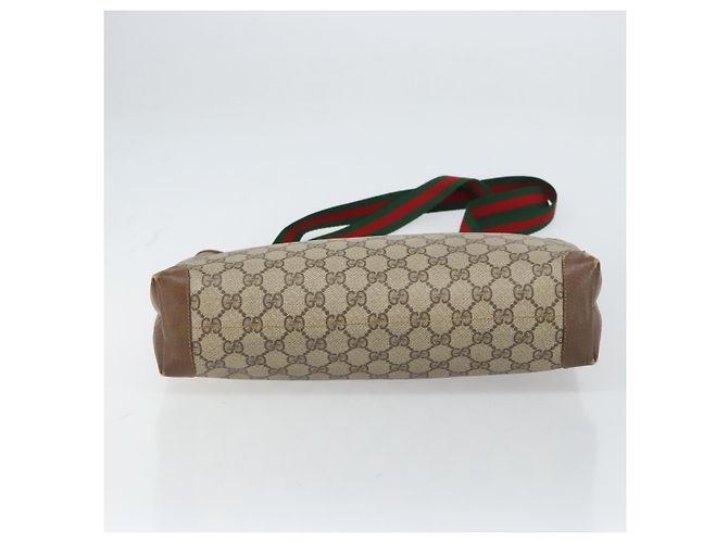 Borsa Gucci GG Supreme Web Sherry Line in PVC Beige Rosso 002 983 0054 Auth ep12384 - vista 5