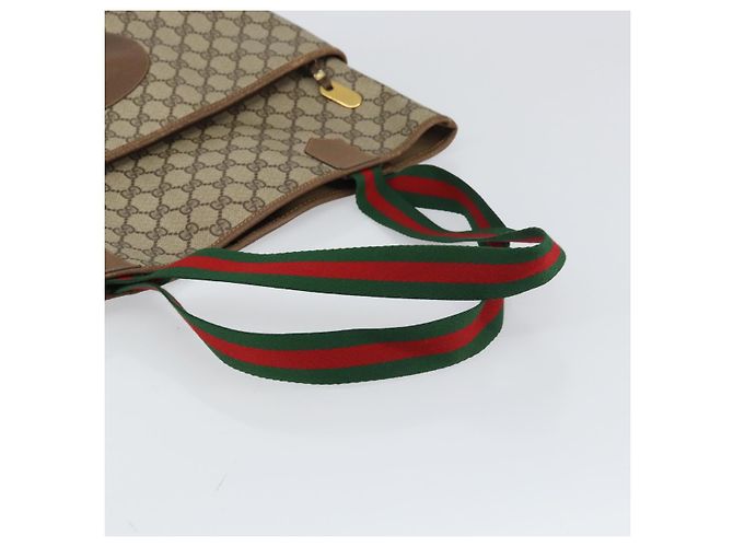 Borsa Gucci GG Supreme Web Sherry Line in PVC Beige Rosso 002 983 0054 Auth ep12384 - vista 7