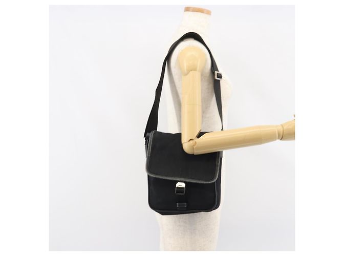 PRADA Schultertasche Nylon Schwarz Silber Authentisch 151622 - Ansicht 26