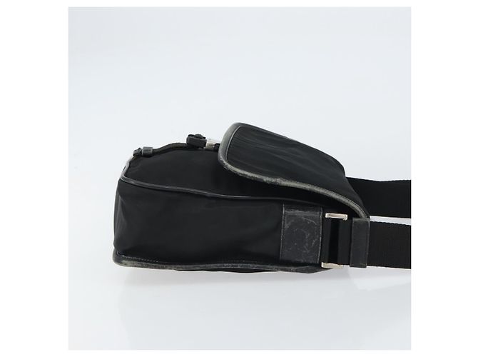 PRADA Schultertasche Nylon Schwarz Silber Authentisch 151622 - Ansicht 3