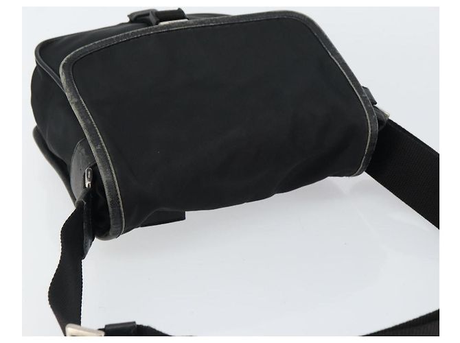 PRADA Schultertasche Nylon Schwarz Silber Authentisch 151622 - Ansicht 6