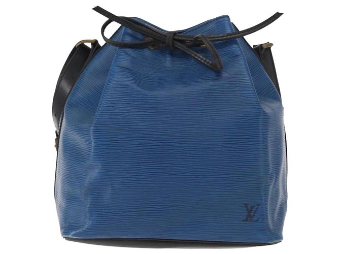 Noe LOUIS VUITTON Epi Petit Noé Tasche Bicolor Schwarz Blau M44152 LV Auth BA8744 - Ansicht 13