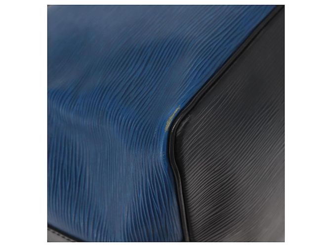 Noe LOUIS VUITTON Epi Petit Noé Tasche Bicolor Schwarz Blau M44152 LV Auth BA8744 - Ansicht 15