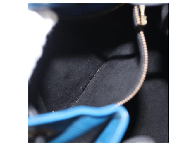 Noe LOUIS VUITTON Epi Petit Noé Tasche Bicolor Schwarz Blau M44152 LV Auth BA8744 - Ansicht 22
