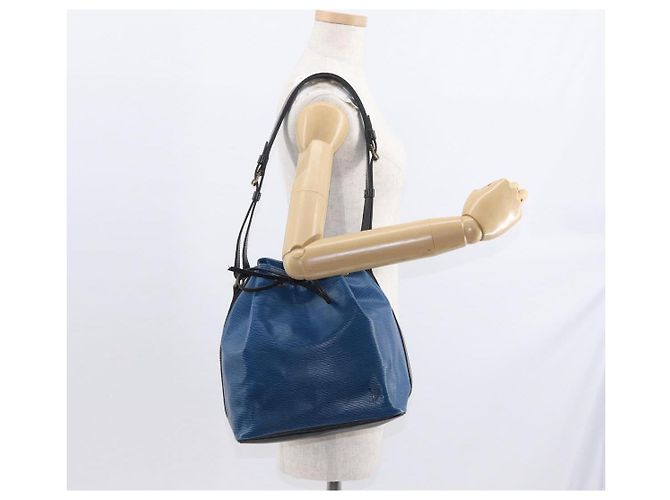 Noe LOUIS VUITTON Epi Petit Noé Tasche Bicolor Schwarz Blau M44152 LV Auth BA8744 - Ansicht 23