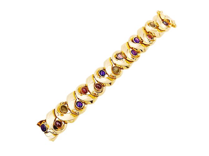 Autre Marque Bracciale in oro giallo, pietre colorate. - vista 2
