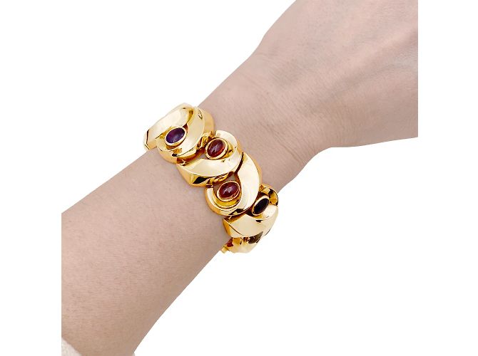 Autre Marque Bracciale in oro giallo, pietre colorate. - vista 6