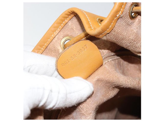GUCCI Schultertasche aus Canvas Leder Beige Gold Auth ep12266 Golden - Ansicht 12